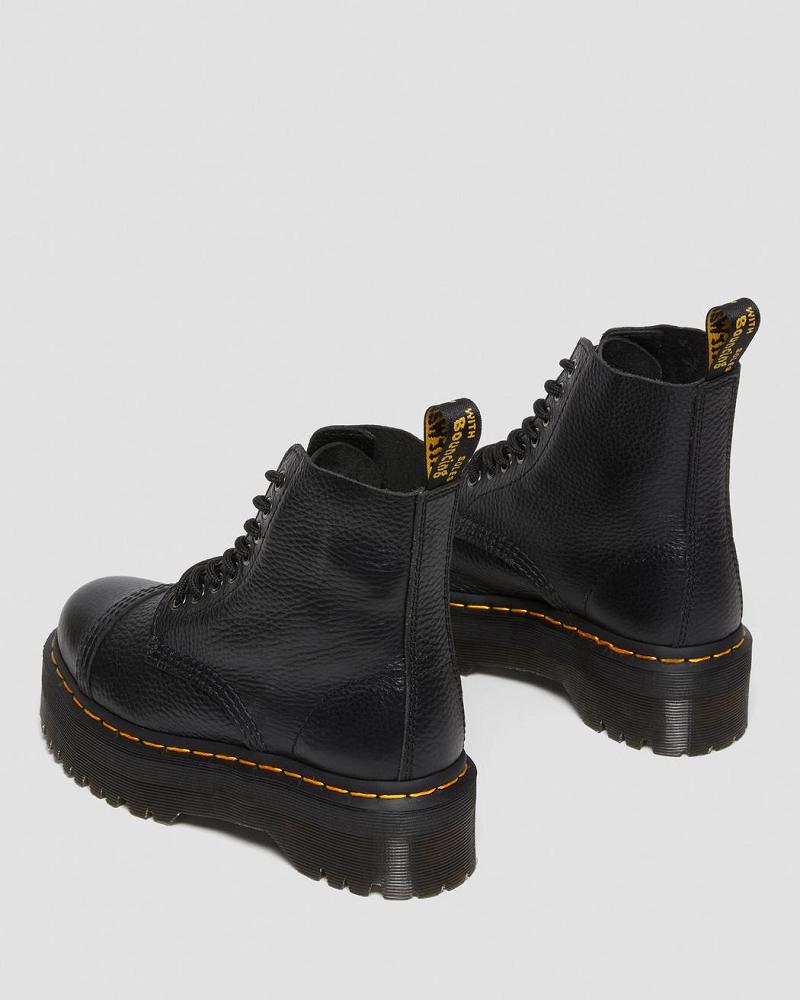 Dr Martens Sinclair Milled Nappa Leren Platform Laarzen Dames Zwart | NL 523PJJ